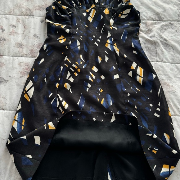 Tahari Arthur S. Levine geometric black structured exposed zipper dress, size 6 - Picture 6 of 16